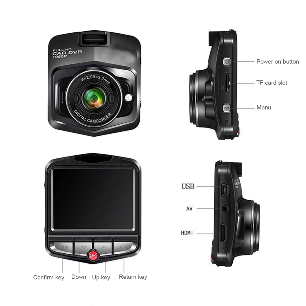 2.4-Inch 1080p Dash Cam with Night Vision