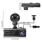Wi-Fi Dash Cam with Front/Rear Recording Options
