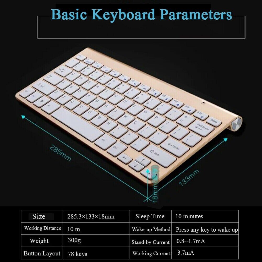 Compact Wireless Keyboard & Mouse Set