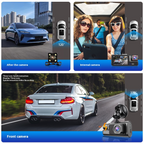 Wi-Fi Dash Cam with Front/Rear Recording Options