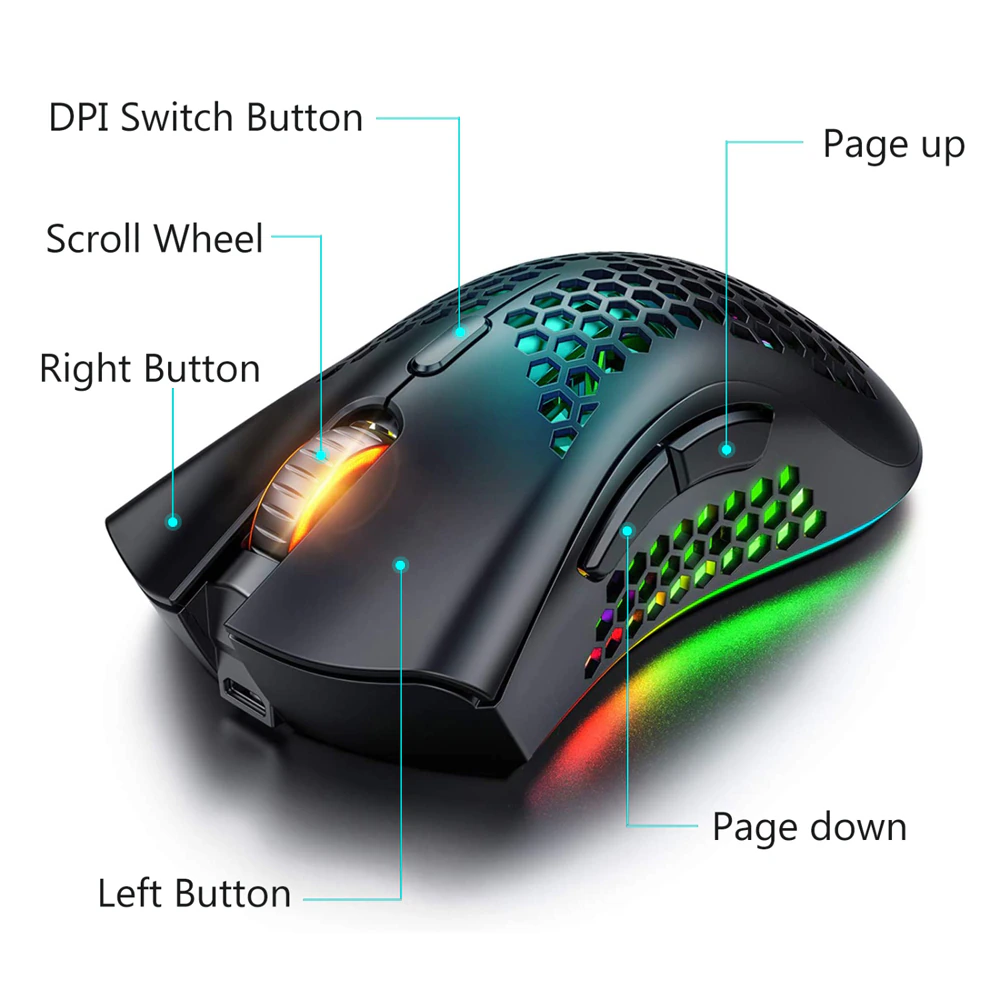 Rechargeable Wireless Gaming Mouse with RGB