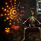 Halloween spider web lights with USB or battery-box power