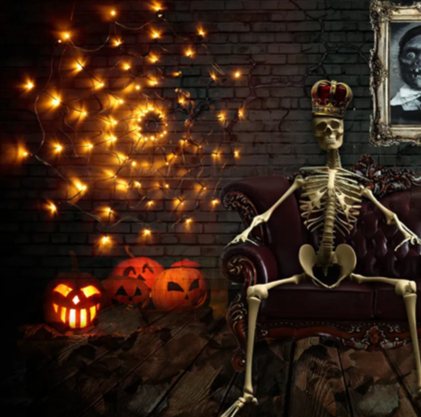 Halloween spider web lights with USB or battery-box power