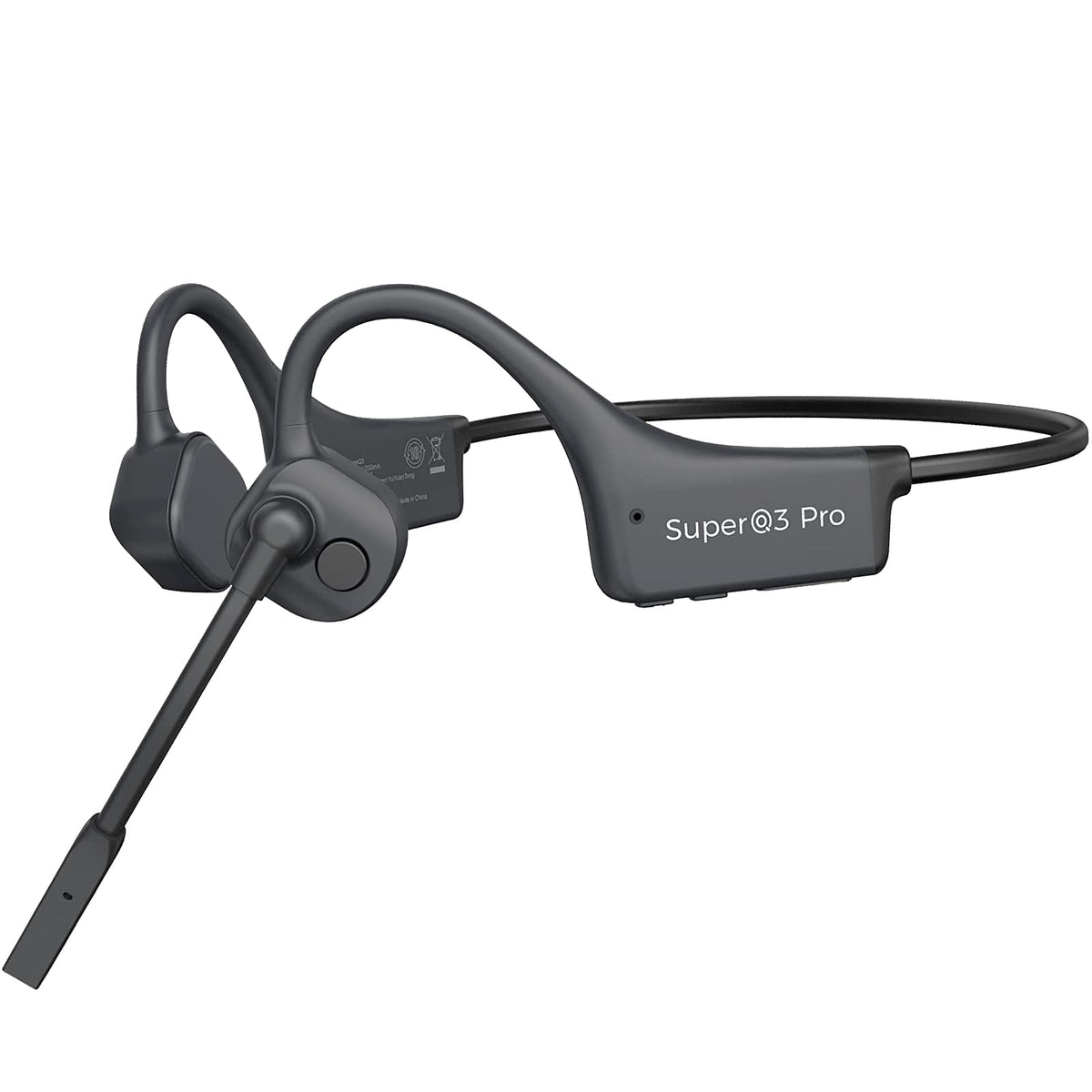 Open-Ear Bone Conduction Headset with Boom Mic
