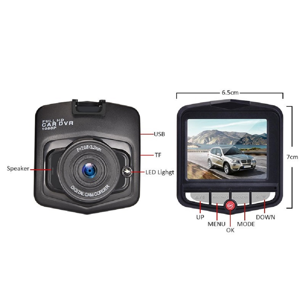 2.4-Inch 1080p Dash Cam with Night Vision