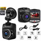 2.4-inch 1080p dash camera with mount, cables, and feature overview