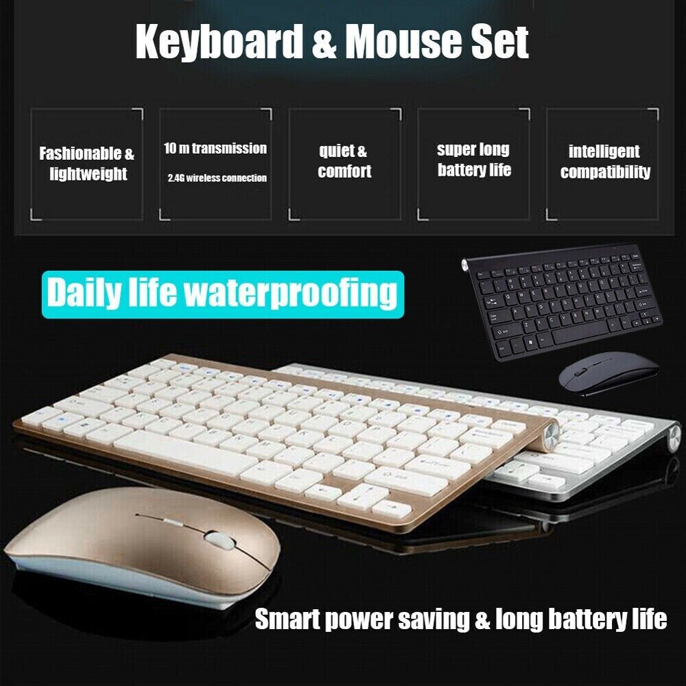 Compact Wireless Keyboard & Mouse Set