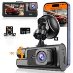 Wi-Fi Dash Cam with Front/Rear Recording Options