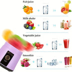 380ML Portable USB Blender with 6 Blades for Smoothies