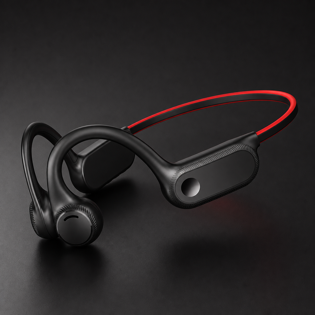 Alternate studio angle of the S100 Open-Ear Bluetooth Headset